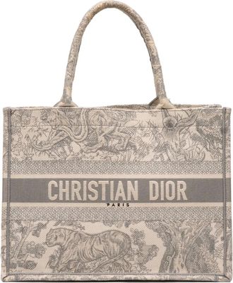 Dior Borsa tote Book media in Toile de Jouy Reverse 2020 - Grigio