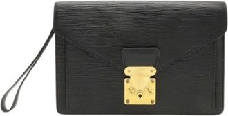 Louis Vuitton Pre-owned Clutches, male, Black, Size: ONE SIZE Pre-owned Pochette Seliere Dragonne Epi Clutch Bag