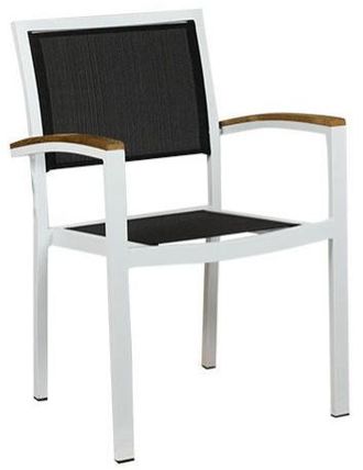 Global Interiors Hochwertiger Gartenstuhl Cenon - Weiss/Teak