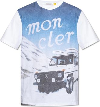 Moncler T-shirt - Heren - T-shirts - Wit - S - Katoen - Tops