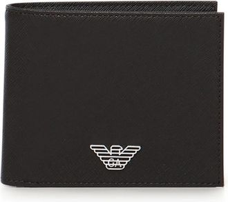 Emporio Armani ASV regenerated Saffiano bifold wallet - Heren - Portefeuilles - Bruin - ONE Size - Accessoires
