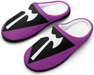 Generic Labrys Lesbian Flag Funny Womens Cotton Slippers Shoes Novelty Soft Non-Slip Sole Home Shoe