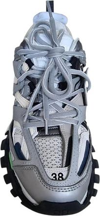 Balenciaga Grey Track Nylon/Mesh Trainers Size 38
