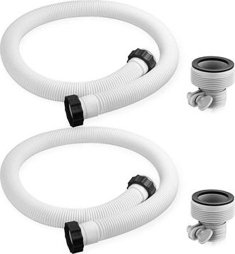 OEM Paquete De 2 Mangueras De Piscina De 38 Mm Para Piscinas Elevadas De 150 Cm Con 2 Adaptadores De Manguera Tipo B. Manguera De Repuesto Compatible Con 