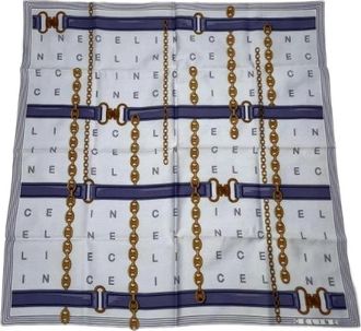Celine Pre-owned Vintage Zijden Sjaal - Dames - Vintage Accessoires - Blauw - ONE Size - Vintage
