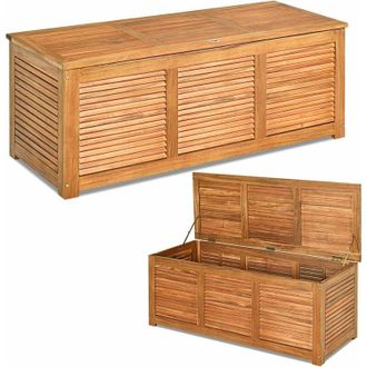 Costway Baule da Giardino, Scatola Portaoggetti da Esterno in Legno con Capacit&agrave; di Contenimento di 235 Litri, 120,5 x 44,5 x 44,5 cm - Costway