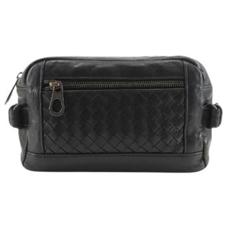 Bottega Veneta Pre-owned Belt Bags, male, Black, Size: ONE SIZE Pre-owned Intrecciato Calf Waist Bag