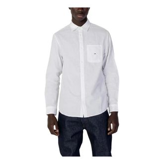 Tommy Jeans White Plain Long Sleeve Shirt