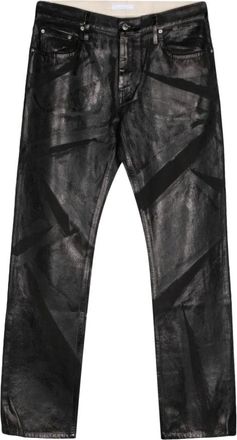 Helmut Lang Slim Fit Jeans, male, Black, W36, Metallic Finish Foil Print Straight Leg Jeans