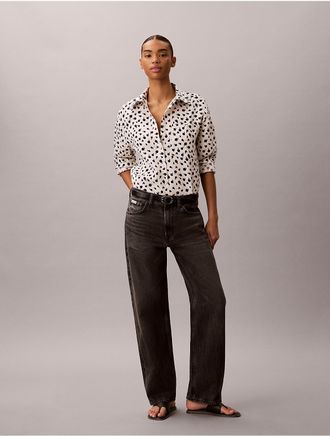 Calvin Klein Womens Tencel Roll Tab Button-Down Shirt - White/Natural - XL