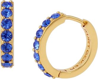 Kurt Geiger Orecchini a cerchio Huggie con cristalli - - Accessories - Donna - Blu - ONE SIZE