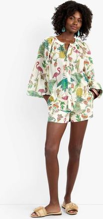 Trina Turk Norry Long-Sleeve Flamingo Fizz Voile Top at Nordstrom, Size X-Large