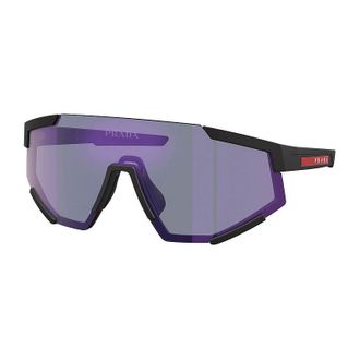 Prada PS04WS DG070A Black Rubber/Dark Blue Mirror Violet