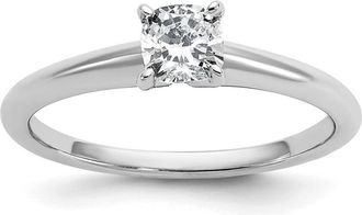 Diamond2Deal 14k White Gold 1/2 Ct Certified Lab Grown Diamond Solitare Engagement Ring