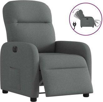 vidaXL Vidaxl - Sill&oacute;n Reclinable El&eacute;ctrico De Tela Gris Oscuro