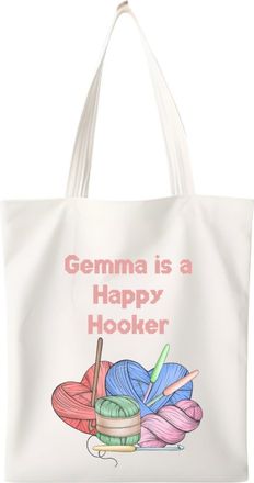 Generic Personalised Happy Hooker Full Colour Crochet Bag Tote 37cm x 41cm Re Usable