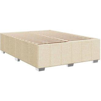 vidaXL Cama Sin Colch&oacute;n Tela Color Crema 140x190 Cm Vidaxl