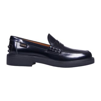 Tod's Loafers, female, Black, 4 UK, Black Loafer Moccasin with Visible Stitching
