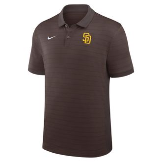 Nike San Diego Padres Authentic Collection Striped Victory Nike Mens Dri-FIT MLB Polo in Brown | 03BG0GJ7PYP-P81