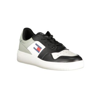 Tommy Hilfiger Recycled Polyester Leather Sneaker - Black