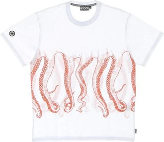 Octopus Witte Heren Tee met Octopus Logo - Heren - T-shirts - Wit - XL - Katoen - Tops