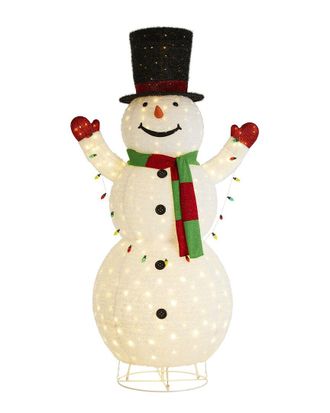 Glitzhome Outdoor Lighted Foldable Fabric Snowman