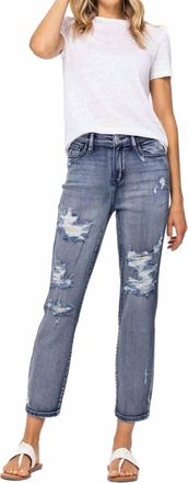 Judy Blue High Rise Destroyed Boyfriend Jeans In Denim