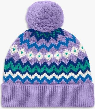 primary Baby Fair Isle Beanie in Iris Fair Isle at Nordstrom, Size 12-24 M