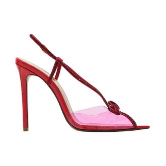 Andrea Wazen Schoenen, Dames, Rood, 39 EU, Rode Kay Patent Sandalen met Swarovski Kristallen