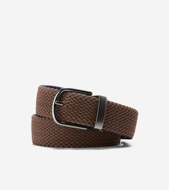Cole Haan Mens 35MM Reversible Stretch Belt - Brown Size 32