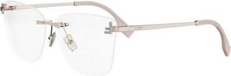 Fendi First Crystal Optische Bril - Dames - Brillen - Roze - 59 MM - Accessoires