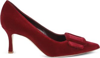 Manolo Blahnik 50 mm pumps met gespdetail en hak - Rood