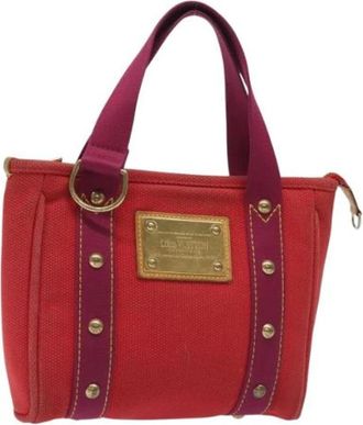 Louis Vuitton Tweedehands Canvas Louis Vuitton tassen - Dames - Vintage Shopper - Rood - ONE Size - Leer - Vintage