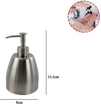 Trade Shop Trade Shop - Dispensador De Jabon De Metal Satinado Elegante Porta L&iacute;quidos 69457