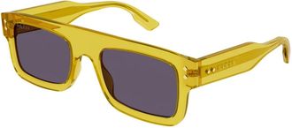 Gucci Zonnebril - Heren - Zonnebrillen - Geel - 53 MM - Accessoires