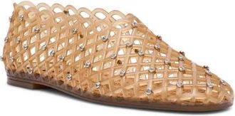 Steve Madden Grove Rhinestone Jelly Flat in Tan at Nordstrom, Size 10