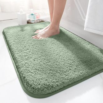 OEM Tappetino Da Bagno 45 X 70 Cm, Antiscivolo, Morbido, Assorbente, In Microfibra, Verde