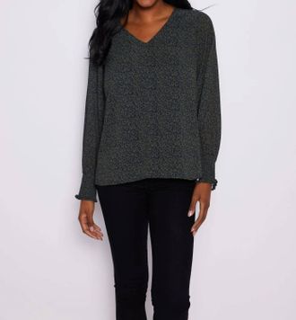 Sail to Sable Animal Print Top In Black