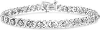 House of Brilliance Silver 1/6 Cttw Miracle Set Diamond Infinity Link and Station Tennis Bracelet in White at Nordstrom