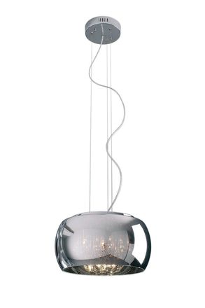 Netlighting Deni 5 Light Chrome Ceiling Pendant in Grey