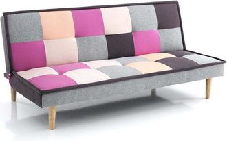 Oresteluchetta Sof&aacute; Cama Clic Clac Patchwork De Tela Multicolor Keith B
