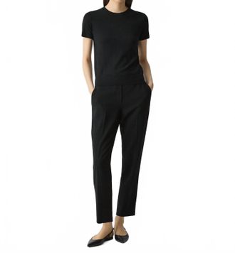 Theory Treeca Pull On Modern Crepe Pants In Black