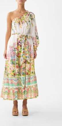 Camilla One Shoulder Dress With Blouson Sleeve in The Call Of Catalonia at Nordstrom, Size X-Large