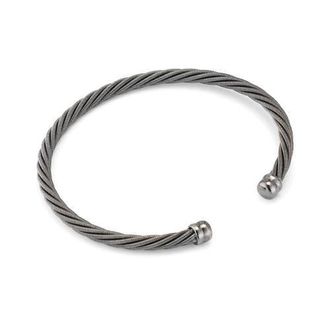 Jan Leslie Adjustable Stainless Steel Twisted Cable Cuff Bracelet in Gunmetal at Nordstrom