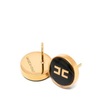 Elisabetta Franchi Earrings, female, Black, Size: ONE SIZE Earrings with logo