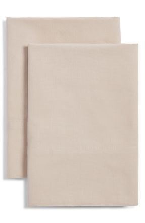 Nordstrom Organic Cotton Percale Pillowcases in Tan Thread at Nordstrom, Size Standard