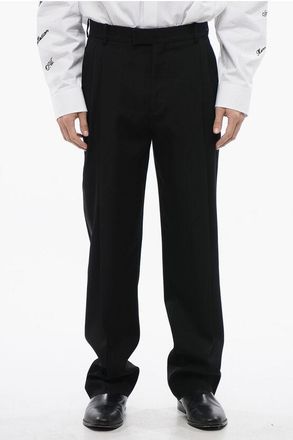 Off-white Double Pleated High Waisted Wool Pants size 50