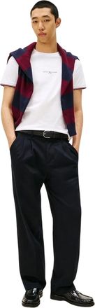 Tommy Hilfiger Slim-fit T-shirt met logo voor heren (Wit)