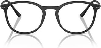A|X Armani Exchange Giorgio Armani 52mm Round Optical Glasses in Matte Black/demo Lens at Nordstrom