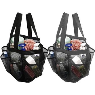 OEM Juego De 2 Bolsas De Ducha De Malla De Secado R&aacute;pido, Con 8 Bolsillos, Organizador De Ba&ntilde;o Con 2 Asas Para Colgar, Ideal Para La Playa, Acampadas, Res